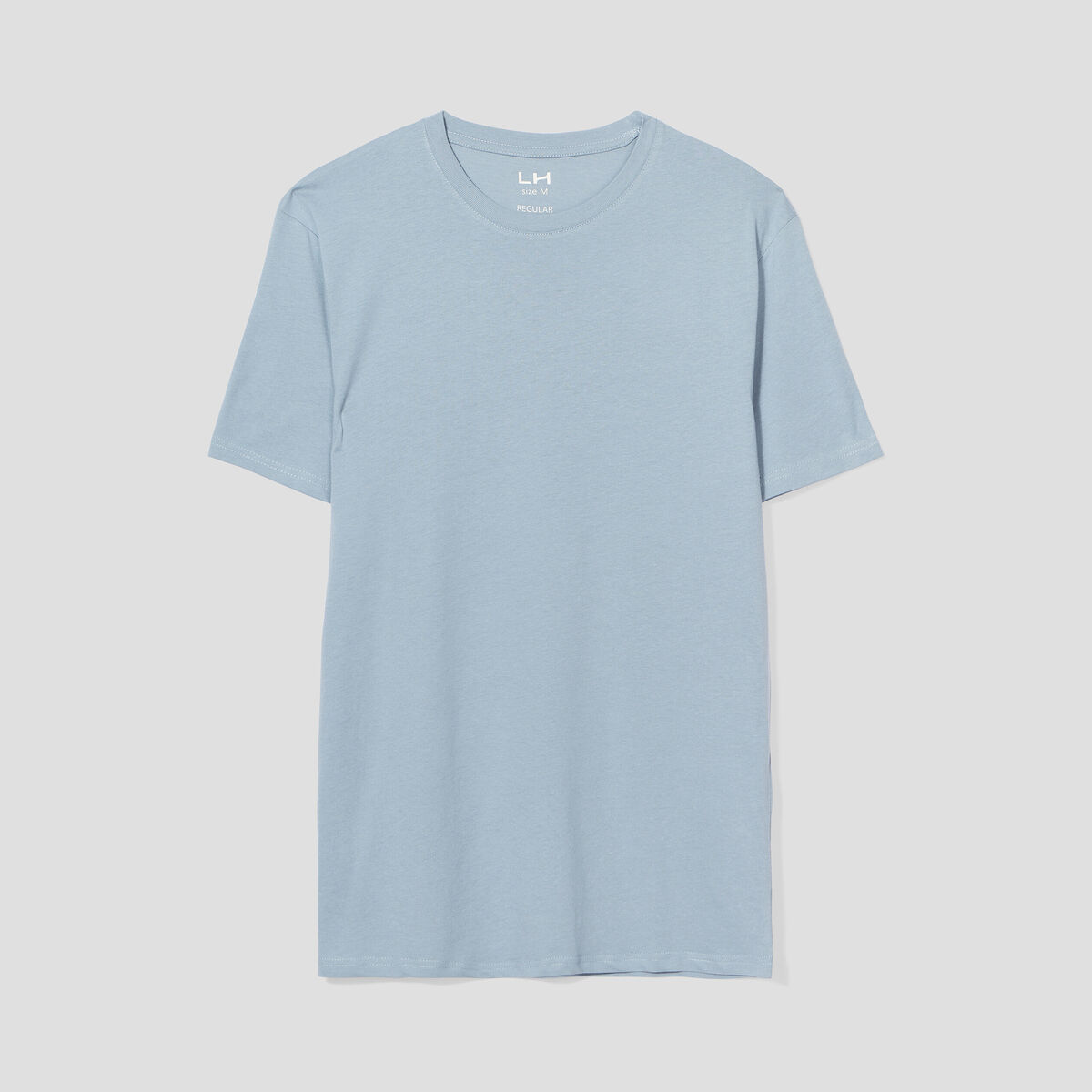 T-shirt droit en coton manches courtes gris homme