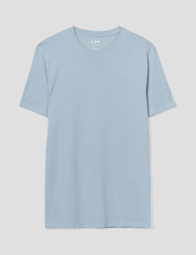 T-shirt droit en coton manches courtes gris homme