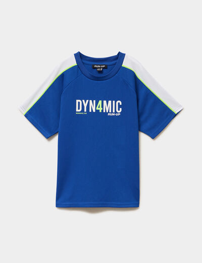T-shirt sport relax manches courtes bleu roi gar&ccedil;on