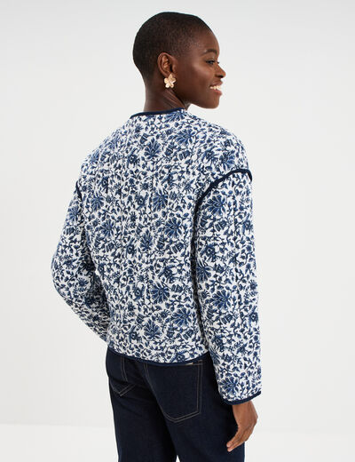 Veste manches longues matelass&eacute;e blanc femme