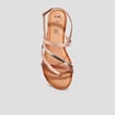 Sandales en cuir semelle plate marron femme