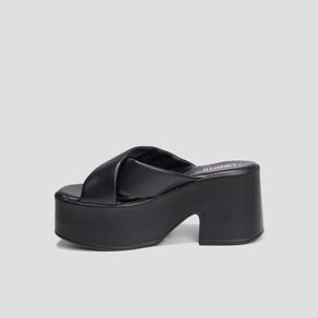mules compensees en cuir liberto noir femme Mules compensées en cuir Liberto noir femme