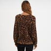 Gilet col en V manches longues camel femme