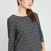 T-shirt manches 3/4 noir femme
