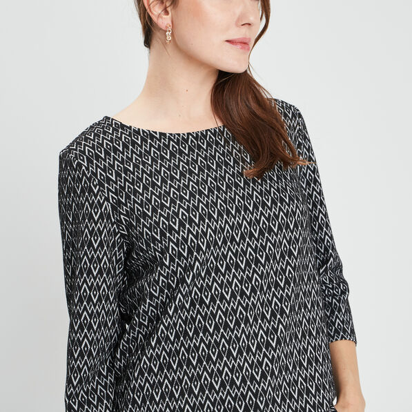t shirt manches 34 noir femme T-shirt manches 3/4 noir femme