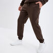 Pantalon jogging droit molleton marron foncé homme