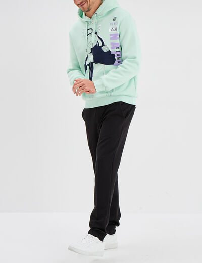 Sweat hoodie à capuche Naruto vert pastel homme