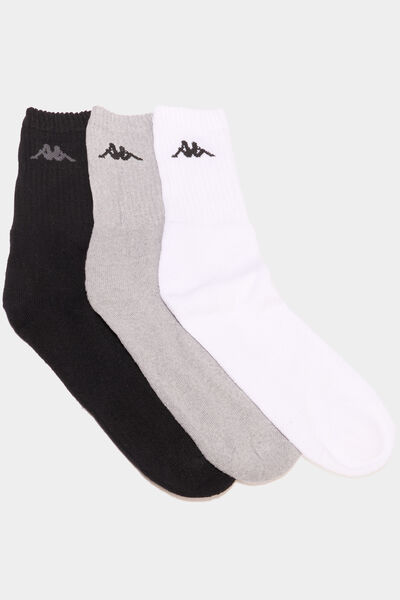 Lot 3 paires chaussettes sport Kappa gris homme