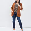 Jeans regular taille haute grande taille denim brut femme grande taille