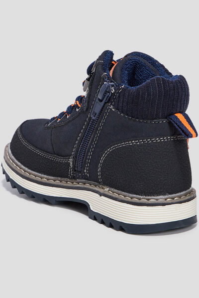 Bottines à lacets bleu marine garçon