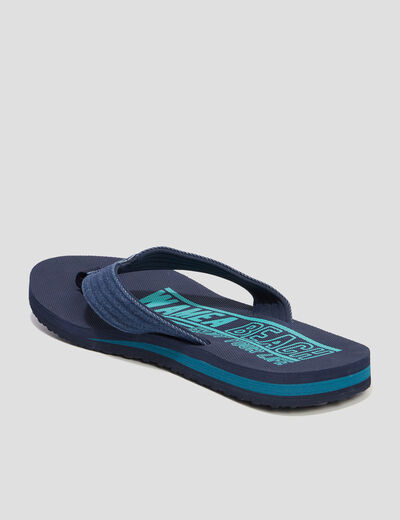 Tongs brides en jean bleu homme