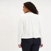 Veste ajust&eacute;e courte manches longues blanc femme grande taille