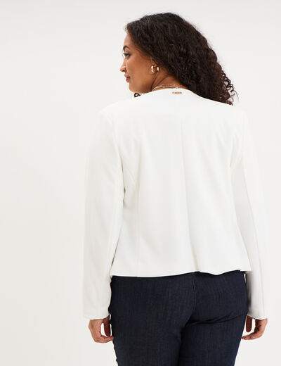 Veste ajust&eacute;e courte manches longues blanc femme grande taille