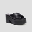 Mules compensées en cuir Liberto noir femme