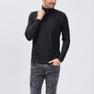 T-shirt col roulé manches longues noir homme