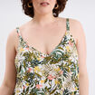 Robe longue fendue fluide bretelles blanc femme grande taille