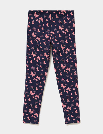 Legging taille &eacute;lastiqu&eacute;e coton bleu marine fille