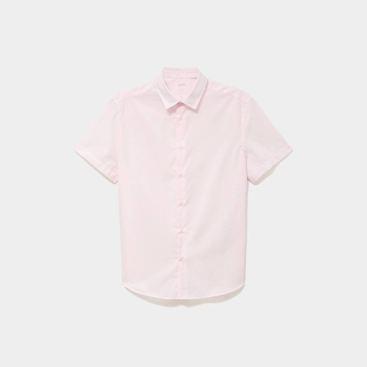Chemise droite manches courtes rose clair homme