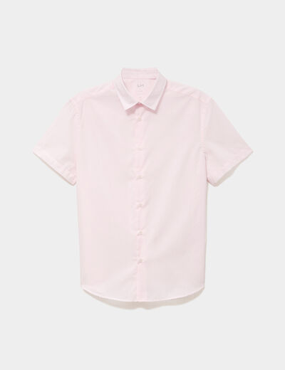 Chemise droite manches courtes rose clair homme