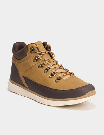Bottines montantes &agrave; lacets marron clair homme