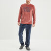 Ensemble pyjama pantalon effet velours rouge homme
