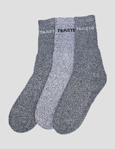 Lot 3 paires chaussettes gris homme