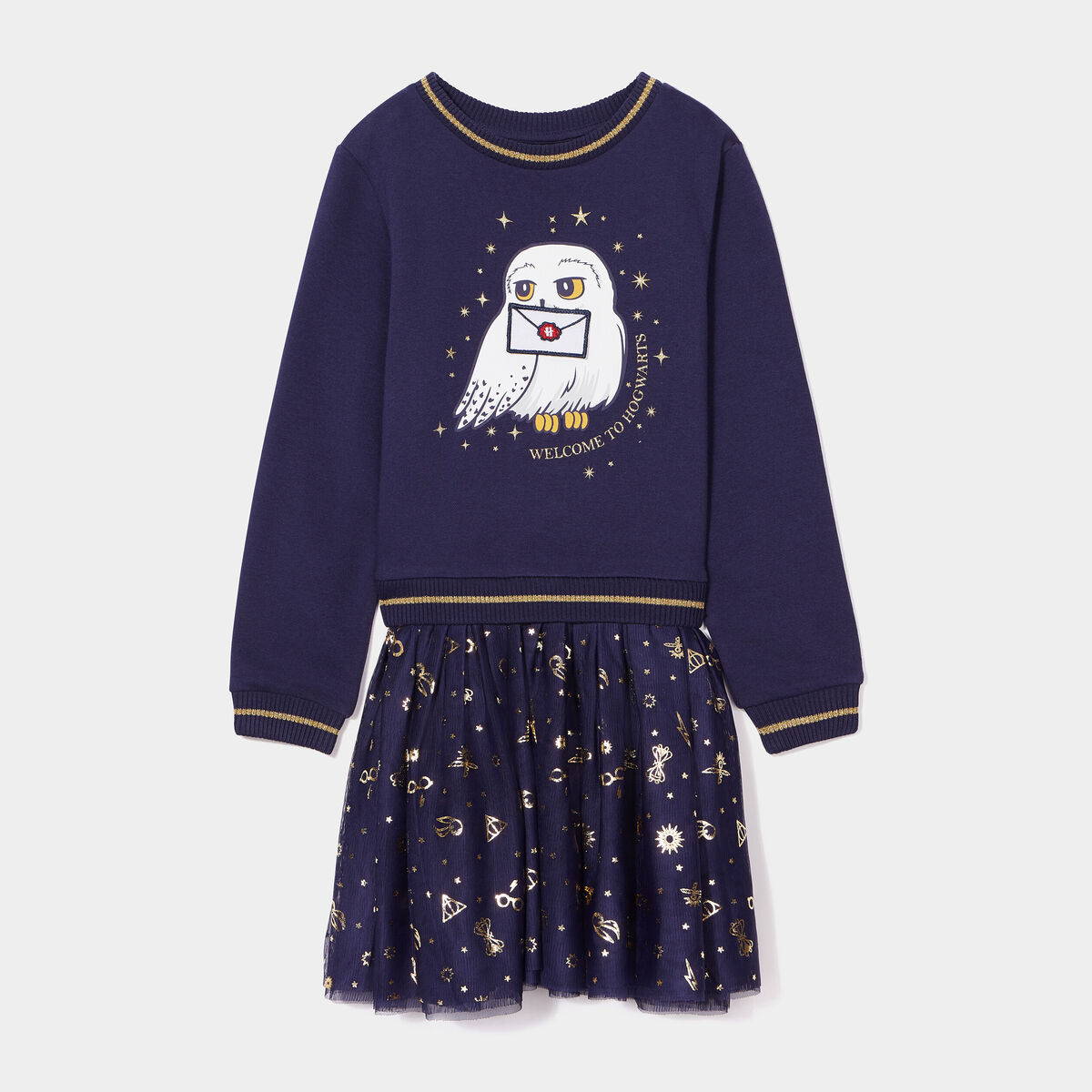 Robe 2-en-1 patineuse Harry Potter bleu marine fille
