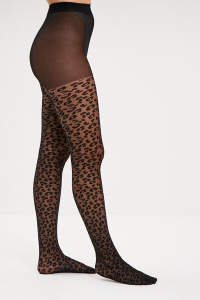 Collants semi opaque &agrave; motifs 20D noir femme