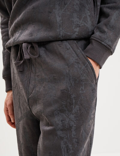 Short de jogging long coupe large gris fonc&eacute; homme