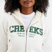 Sweat &agrave; capuche doublure effet sherpa blanc femme