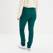 Pantalon slim en coton elasthanne vert foncé femme