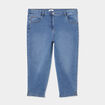 Jeans corsaire slim taille haute bleu clair femme grande taille