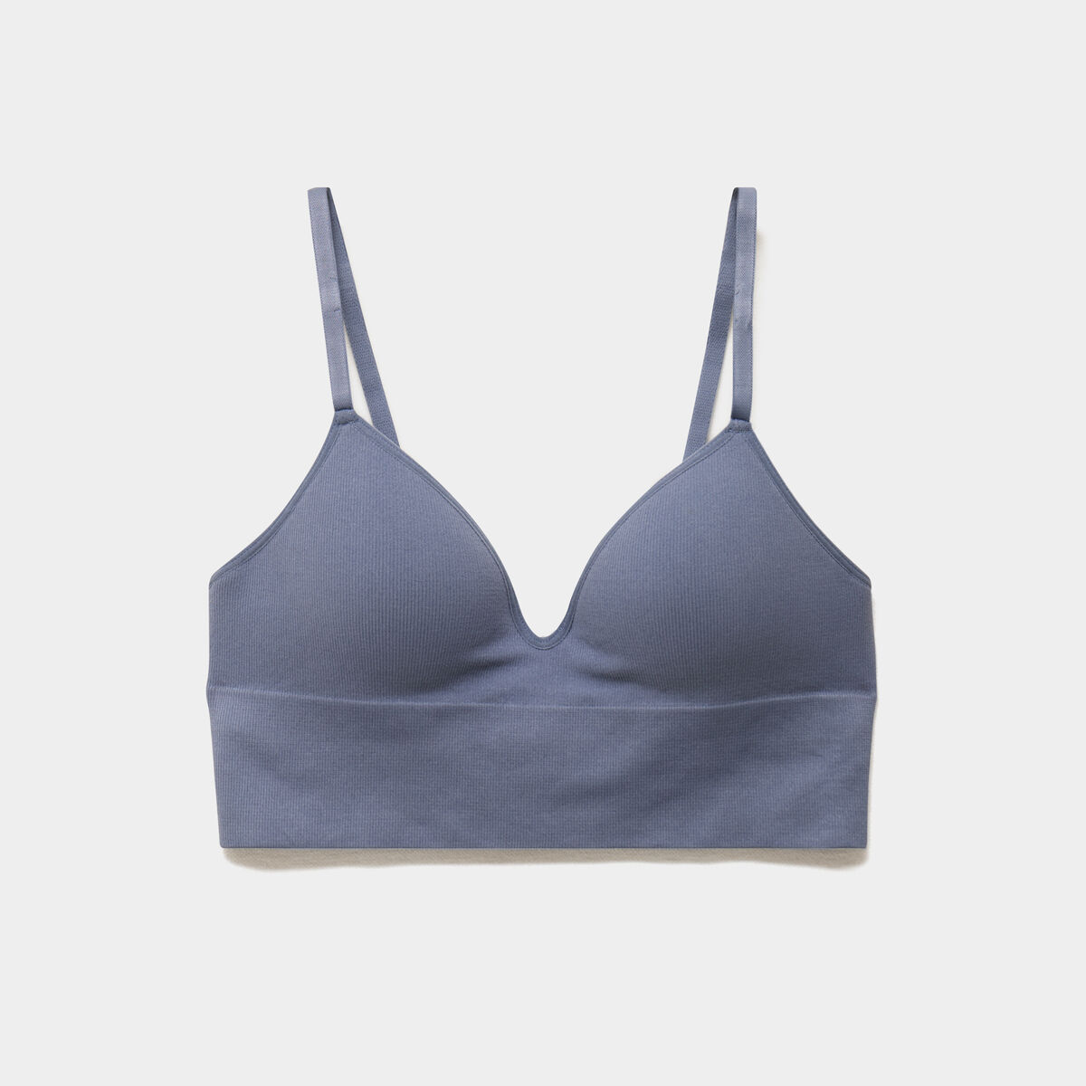Brassi&egrave;re c&ocirc;tel&eacute;e padd&eacute;e sans armature bleu gris femme