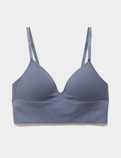 Brassi&egrave;re c&ocirc;tel&eacute;e padd&eacute;e sans armature bleu gris femme