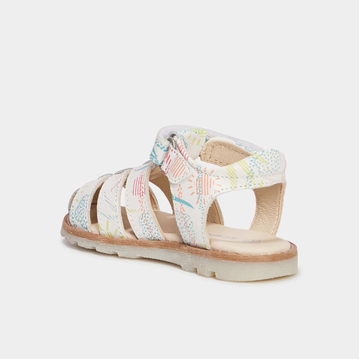 Sandales en cuir Kickers Nonosti blanc bébé fille