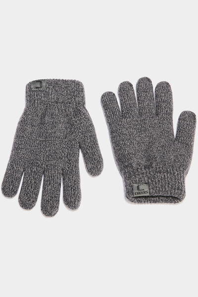 Gants doubl&eacute;s gris fonc&eacute; mixte