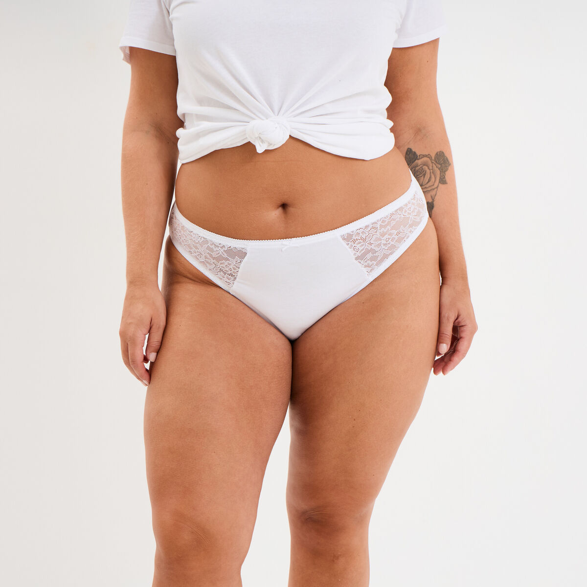 Culotte coton majoritaire blanc femme grande taille