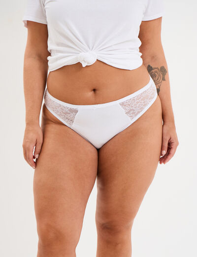 Culotte coton majoritaire blanc femme grande taille