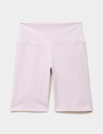 Short cycliste de sport taille haute violet clair femme