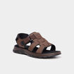 Sandales avec scratchs marron homme