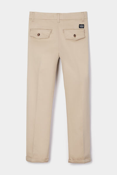 Pantalon slim coton Creeks beige garçon
