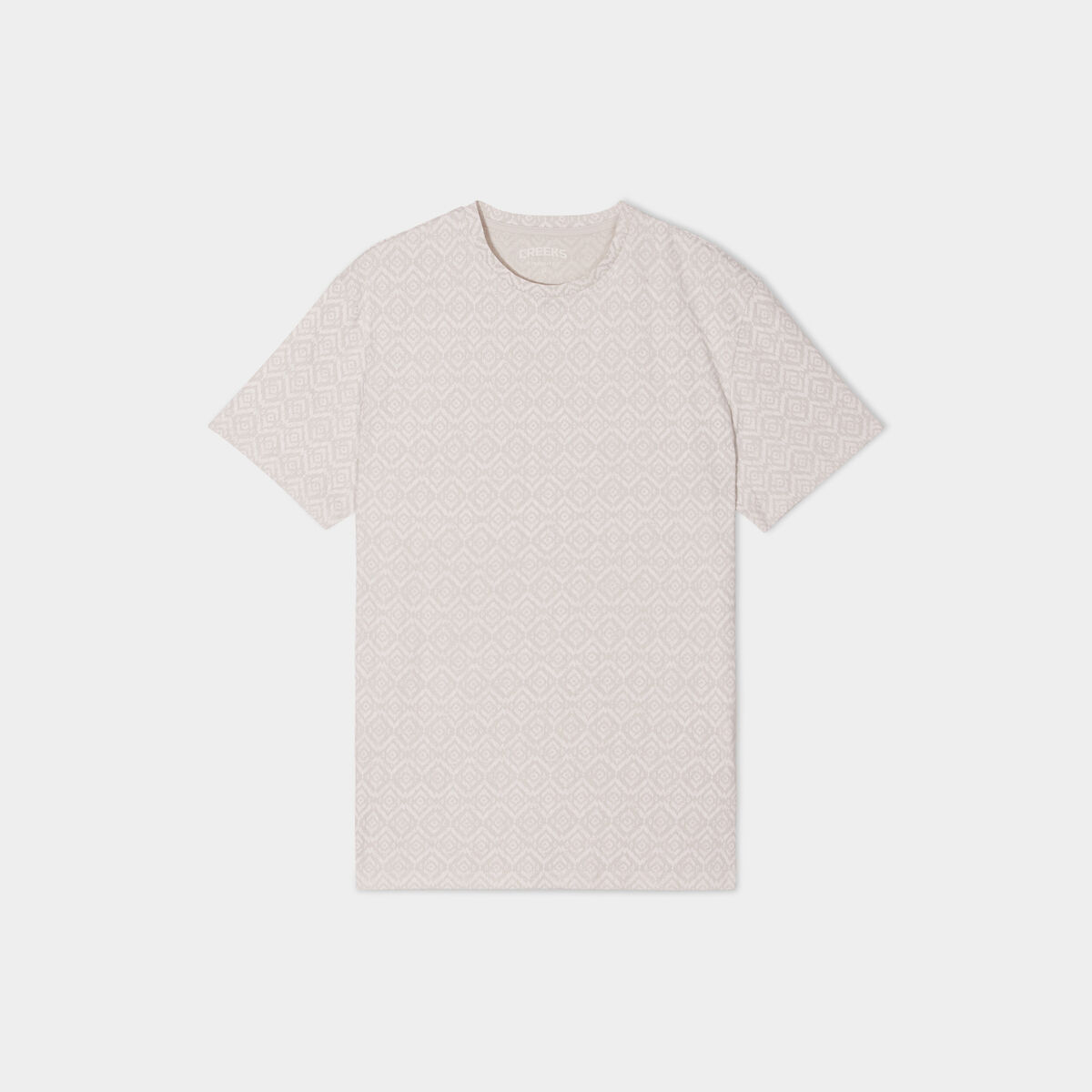 T-shirt manches courtes col rond creme homme