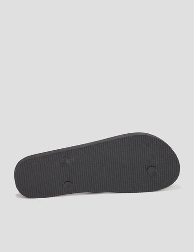 Tongs semelle plate noir femme