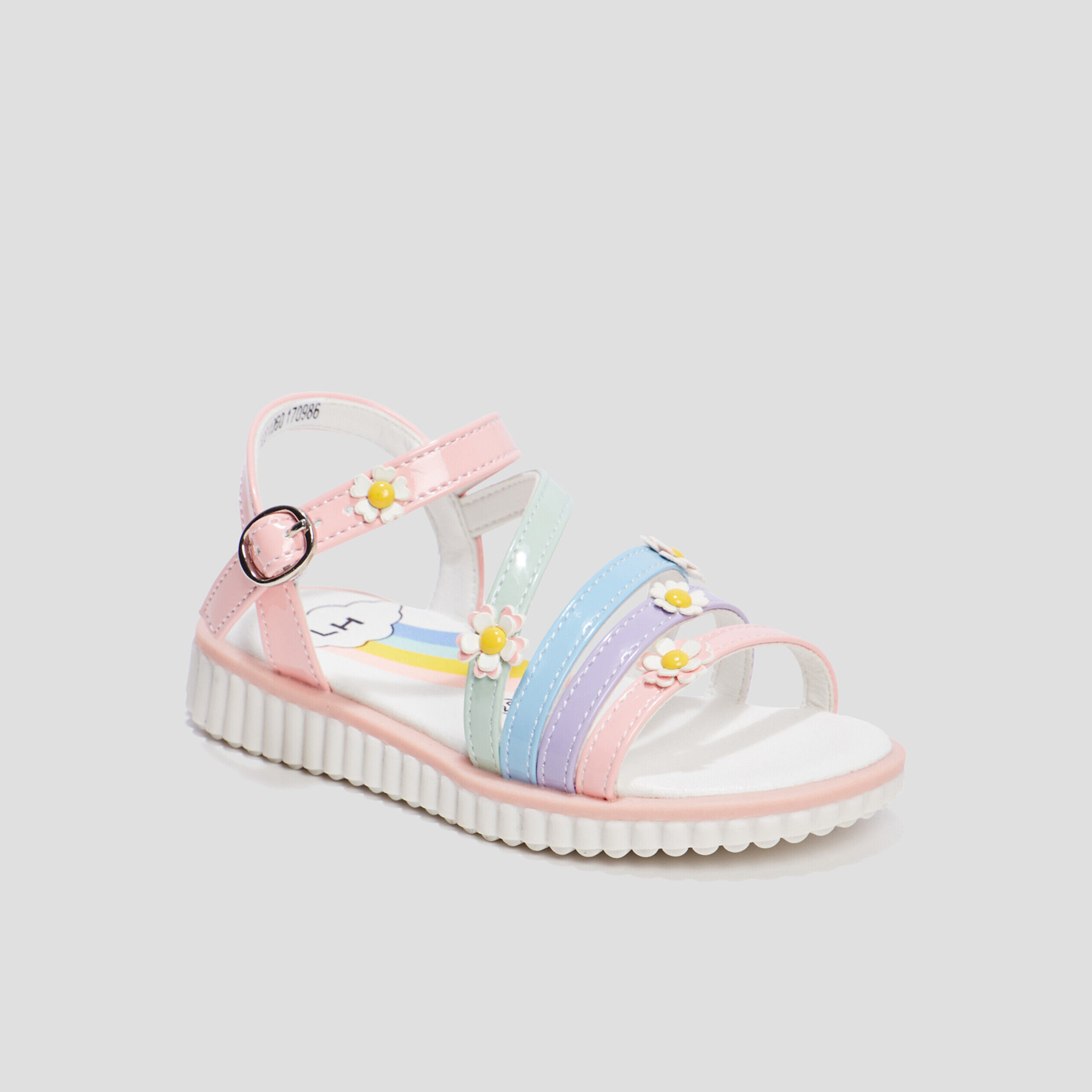 Sandales plates multicolore fille LH