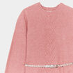 Robe pull courte avec ceinture tressée vieux rose fille
