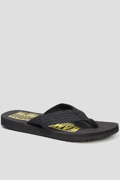 Tongs brides en jean Wamea Beach jaune homme