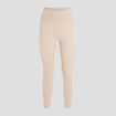 Legging taille haute côtelé sable femme