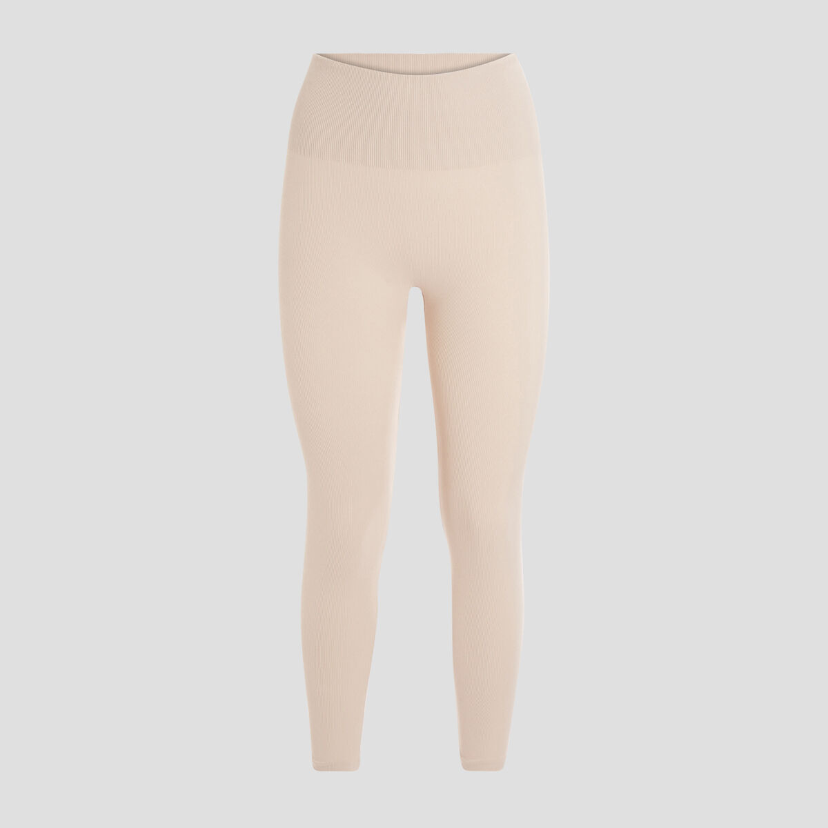 Legging taille haute côtelé sable femme