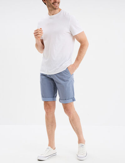 Bermuda chino droit Creeks bleu homme