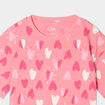 T-shirt col rond manches courtes coton rose fille